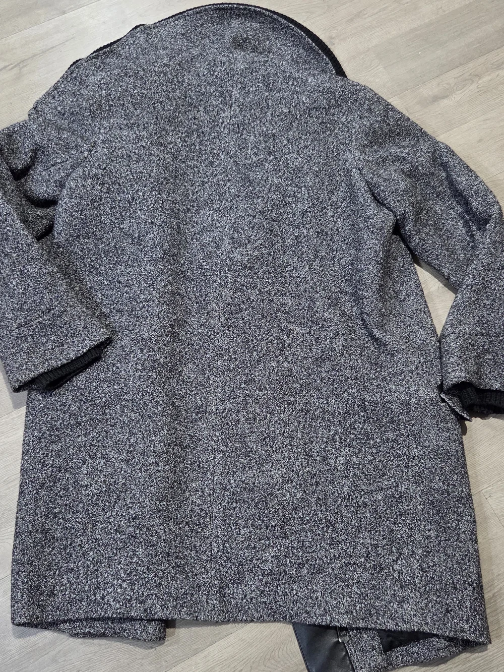 Vince Gray Coat with Black Contrast Collar